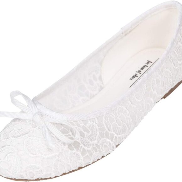 Women's Crochet Flat Shoes Breathable Lace Ballet Slip-On Comfort - Picture 1 of 7